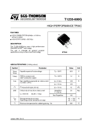 Datasheet T1235-600G manufacturer STMicroelectronics